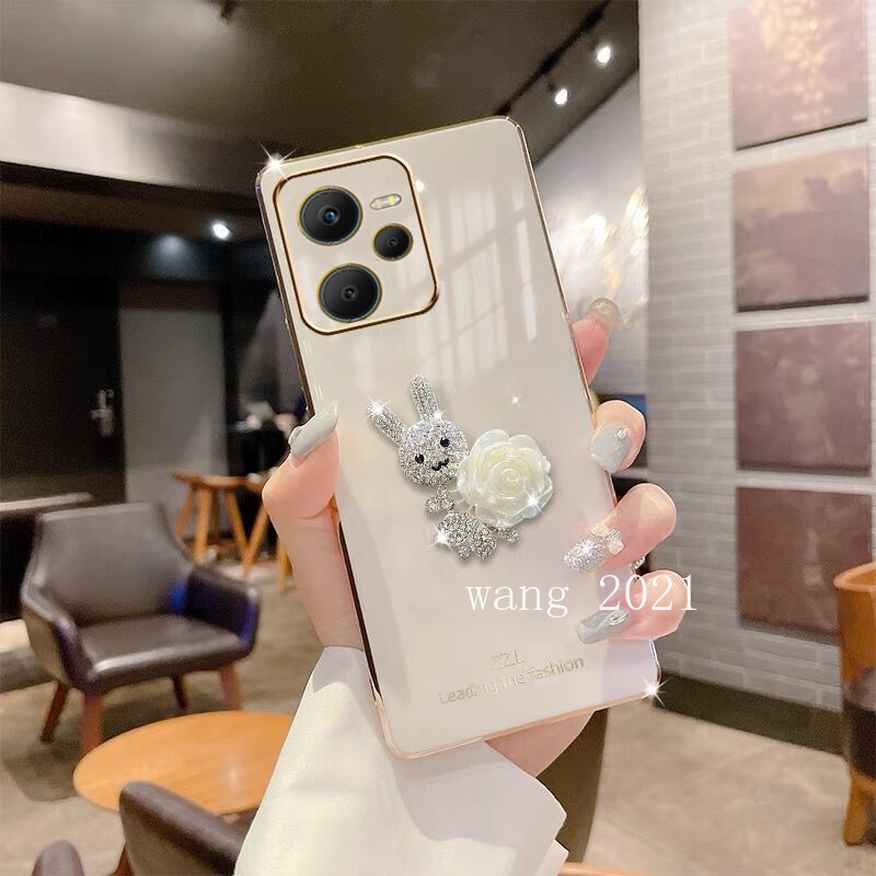 Ốp Điện Thoại Mềm Hình Hoa Trà Đính Đá Sang Trọng Cho Realme C35 / 9 Pro + / 9Pro / 9i 2022