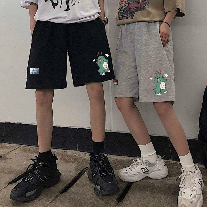 Quần short nam nữ unisex in hoa cúc vải thun poly dày dặn co giãn thoải mái form chuẩn (kemon)