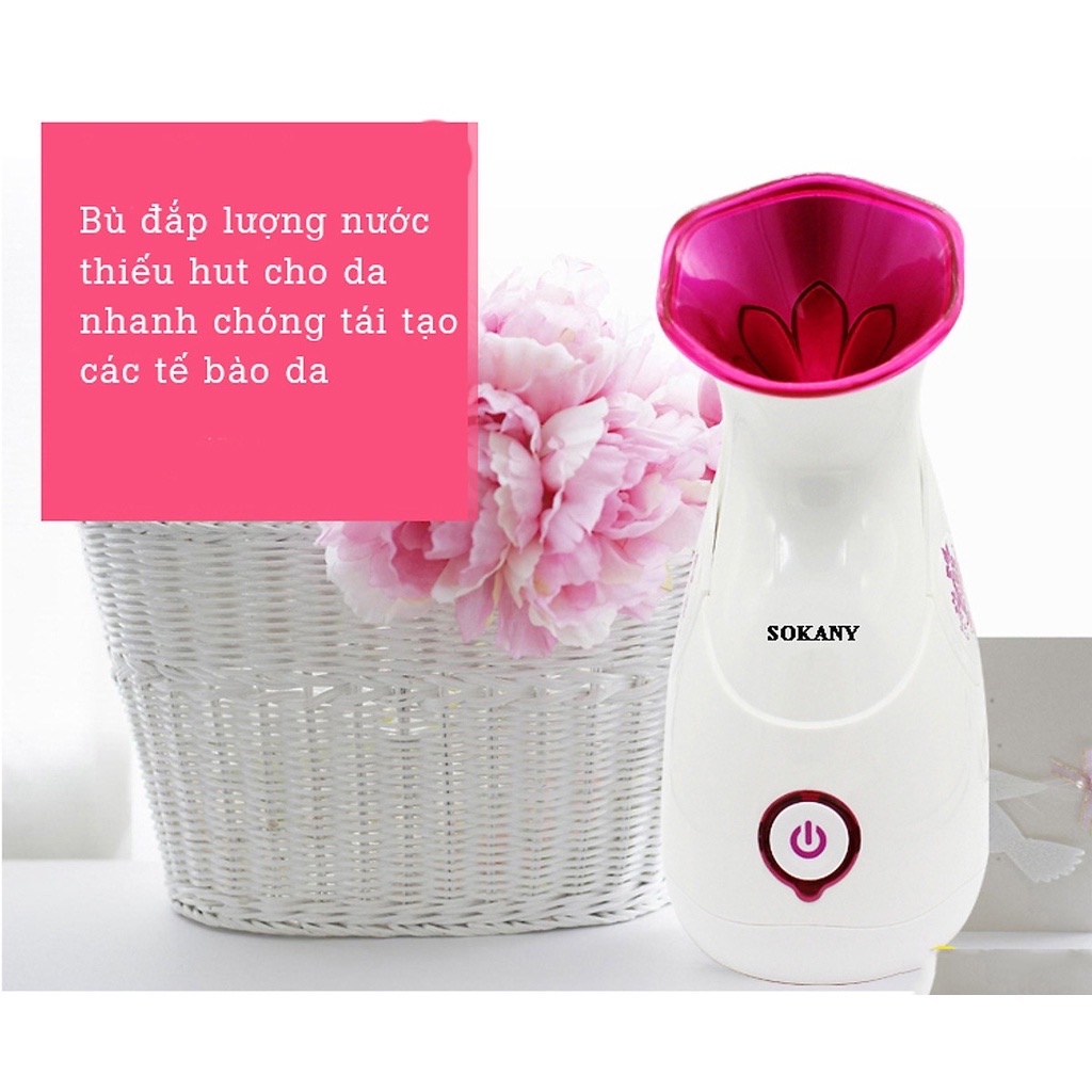 Máy xông mặt chính hãng cao cấp SOKANY mẫu mới 2022, máy xông nóng ion âm thải độc cho da mặt