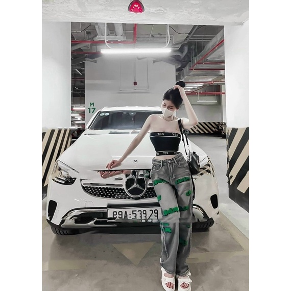 ÁO QUÂY CHỮ YES ĐEN SEXY, ÁO THUN ỐNG DÁNG NGẮN MS80188