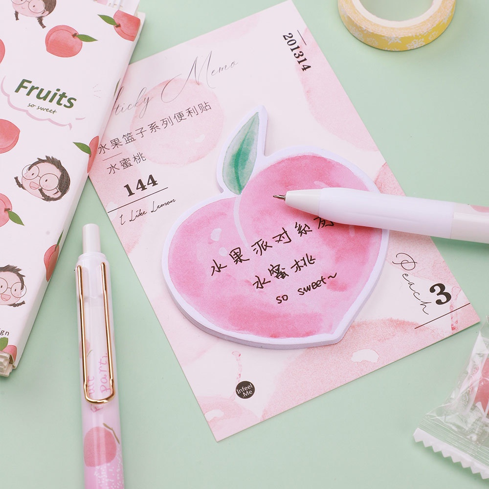 Set 2 Bút Mực Gel Đen Ngòi 0.5mm Hình Trái Cây B6288