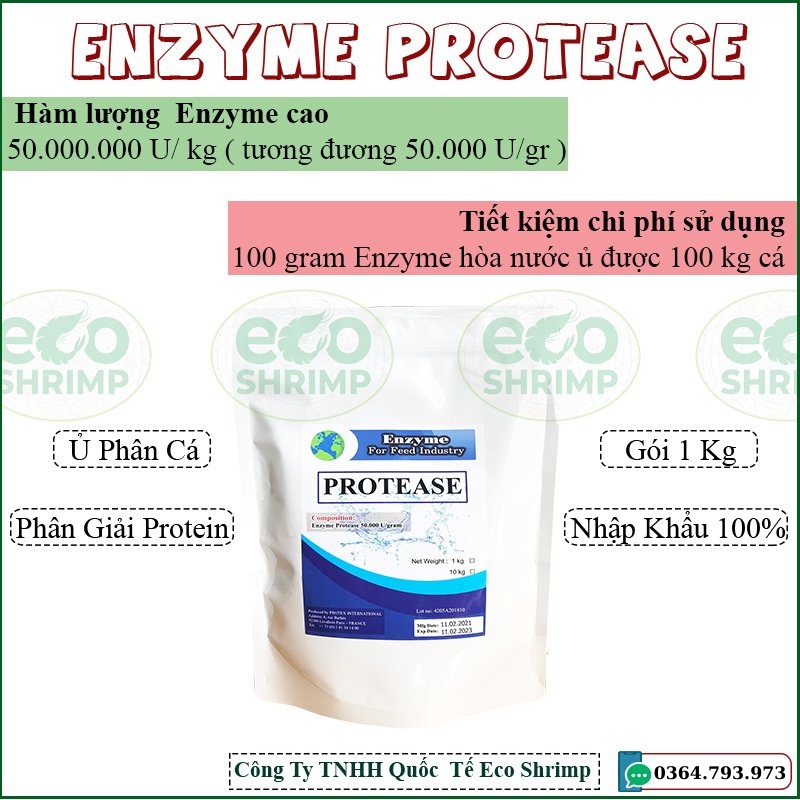 [SRMAR4574-Giảm 50% tối đa 20K đơn từ 0Đ]Men Ủ Phân Cá Enzyme Protease⚡Phân hủy nhanh protein trong cá khử mùi hôi