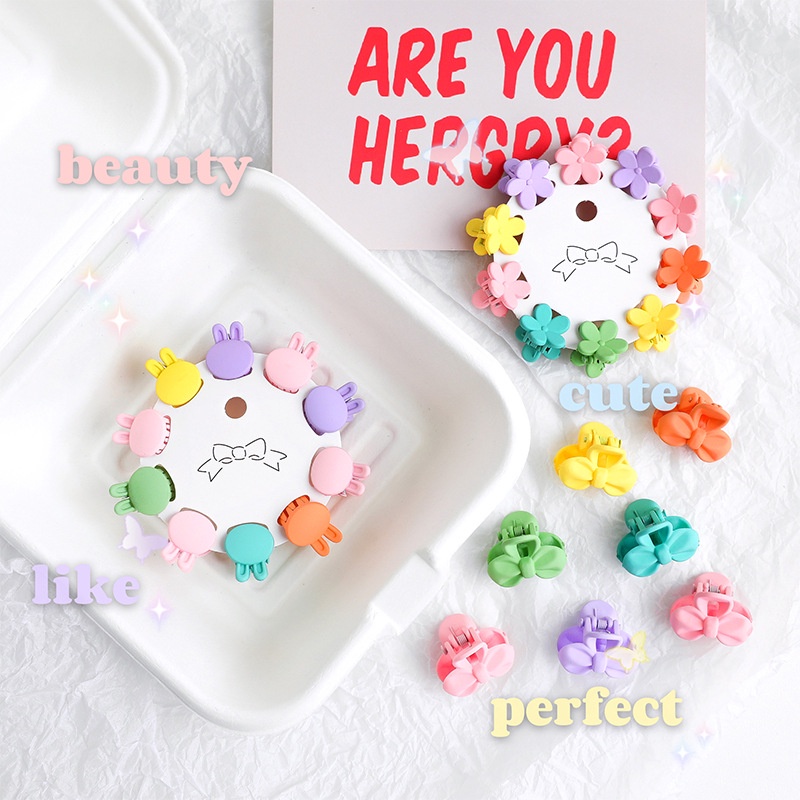 Set 10 Kẹp Tóc Mini Hình Bông Hoa Xinh Xắn Dành Cho Bé Gái