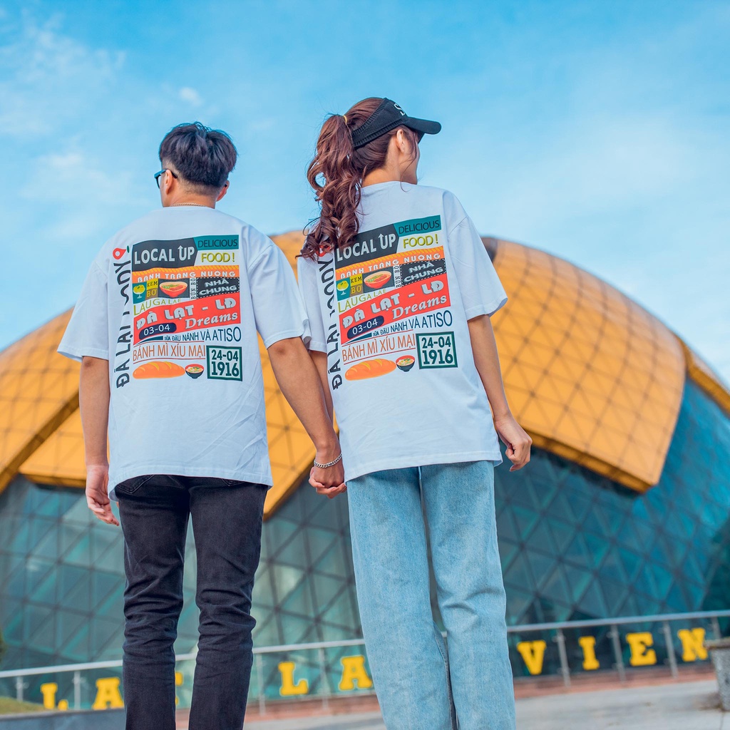 Combo Áo Thun LOCAL Đà Lạt - Dalat Foody - Dalat Travel, Áo Unisex Nam Nữ