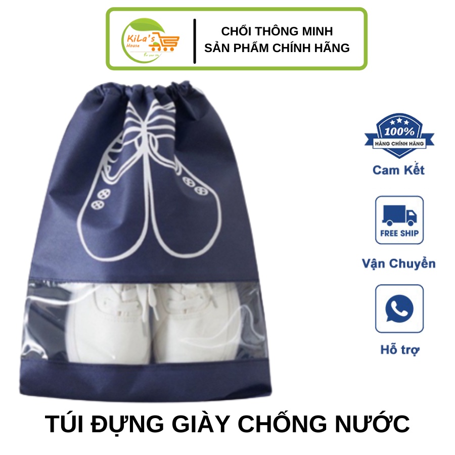 Túi Đựng Dày Dép Có Dây Rút Chống Nước , Bụi Bẩn -  Túi Đựng Giày Dép Du Lịch Tiện Lợi