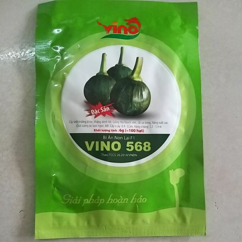 Hạt giống bí ăn non lai F1 Vino 568 gói 100 hạt (6g)