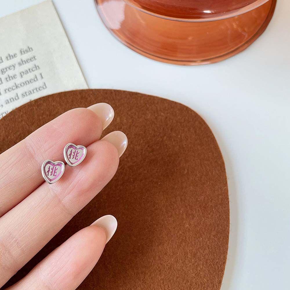 Bông Tai Y2k Họa Tiết Hình Học Màu Hồng Phong Cách Trung Hoa Thời Trang Mùa Hè Cho Nữ