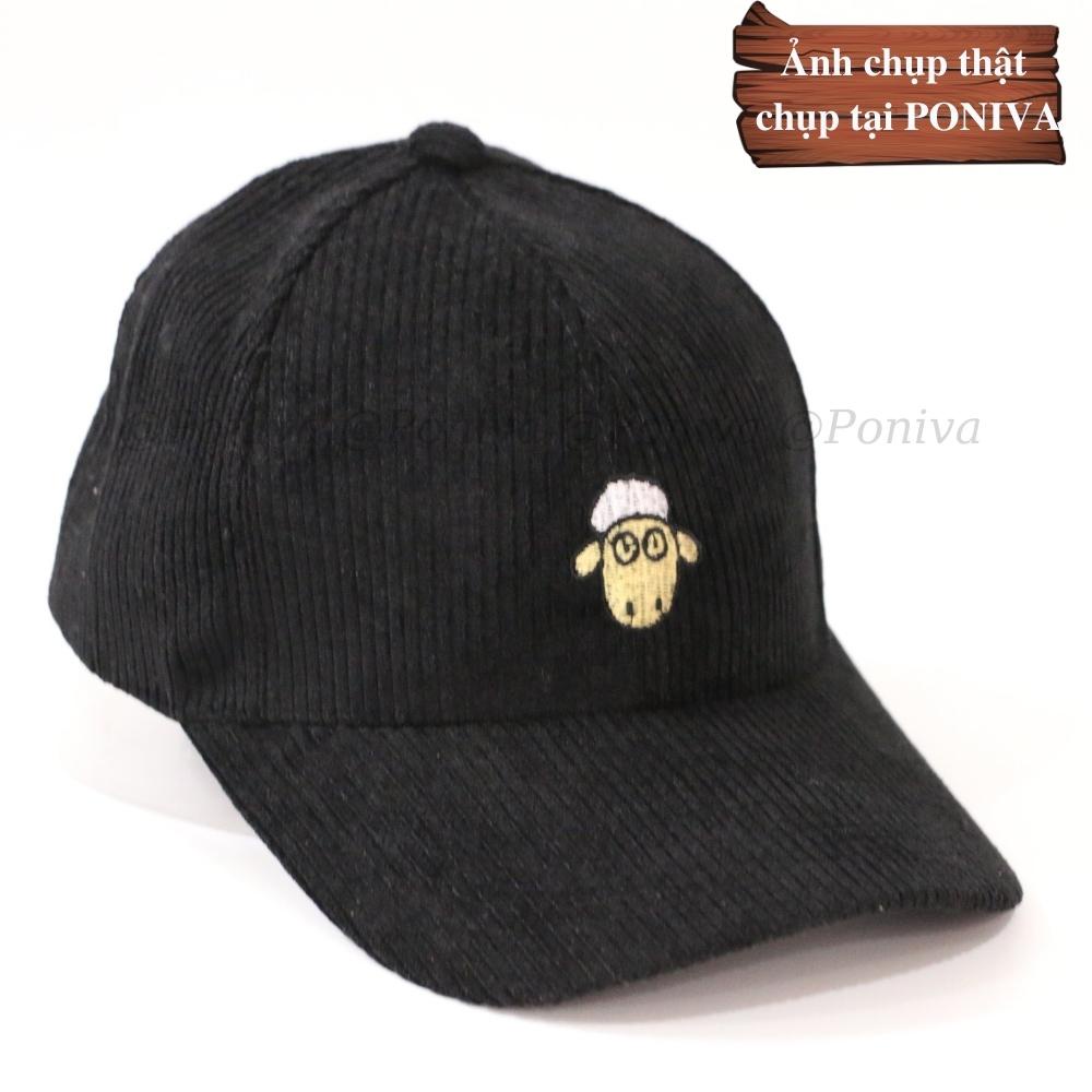 Mũ lưỡi trai ❤️ Nón kết thêu họa tiết cừu xinh chất tăm mịn form unisex phong cách Ulzzang Thời trang PONIVA siêu hot