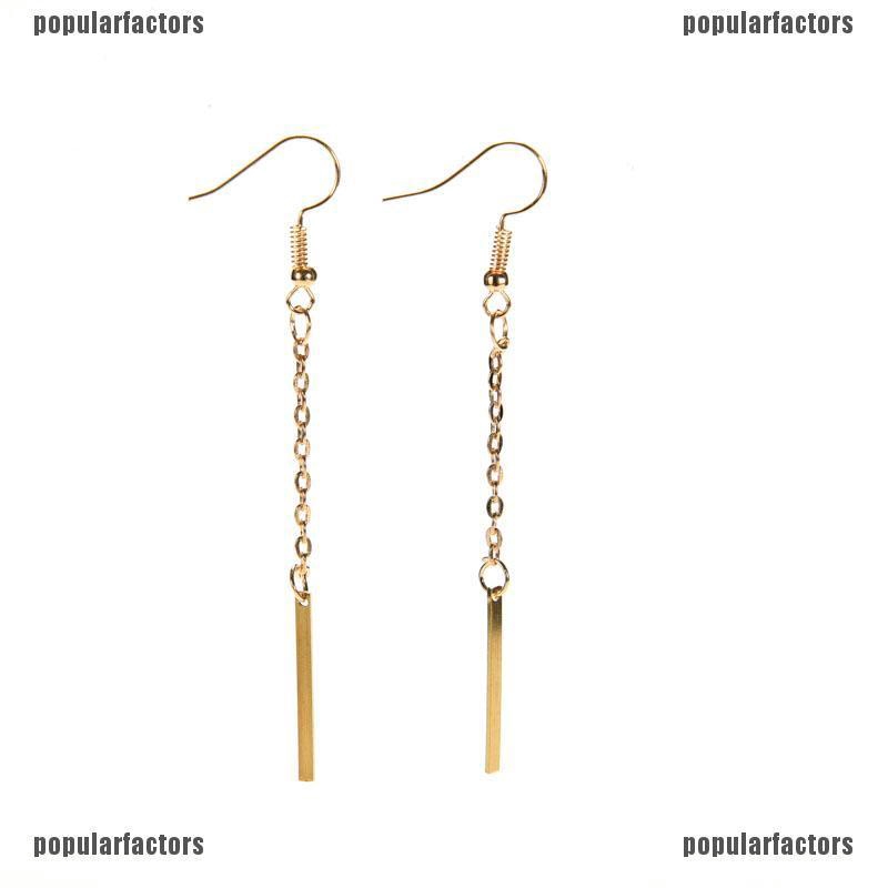 Khuyên Tai Dài Mạ Vàng Đính Đá Pha Lê Dễ Thương