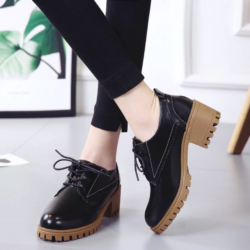 Giày Da Cao Gót Phong Cách Anh Quốc Cho Nữ | BigBuy360 - bigbuy360.vn