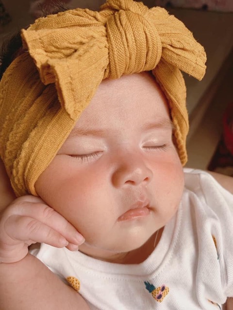 Turban, băng đô bản rộng cotton co giãn dành cho bé gái [ babyboo]