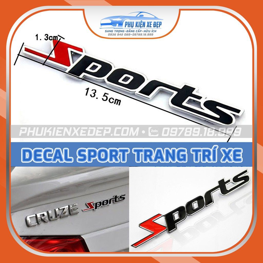 Decal sport kim loại dán trang trí ô tô xe hơi - Tăng thêm cá tính thể thao cho chủ xe