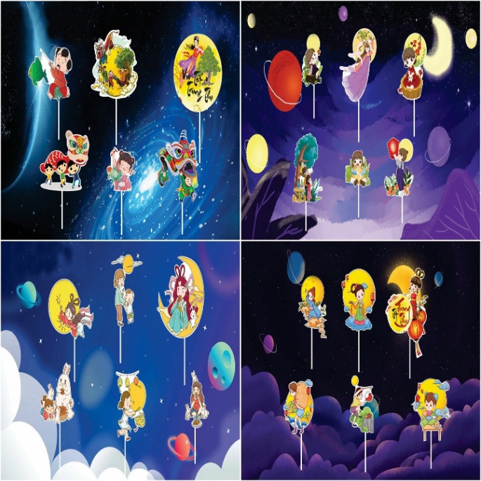 [❤️TRUNG THU❤️] thẻ cắm trang trí bánh kem trung thu