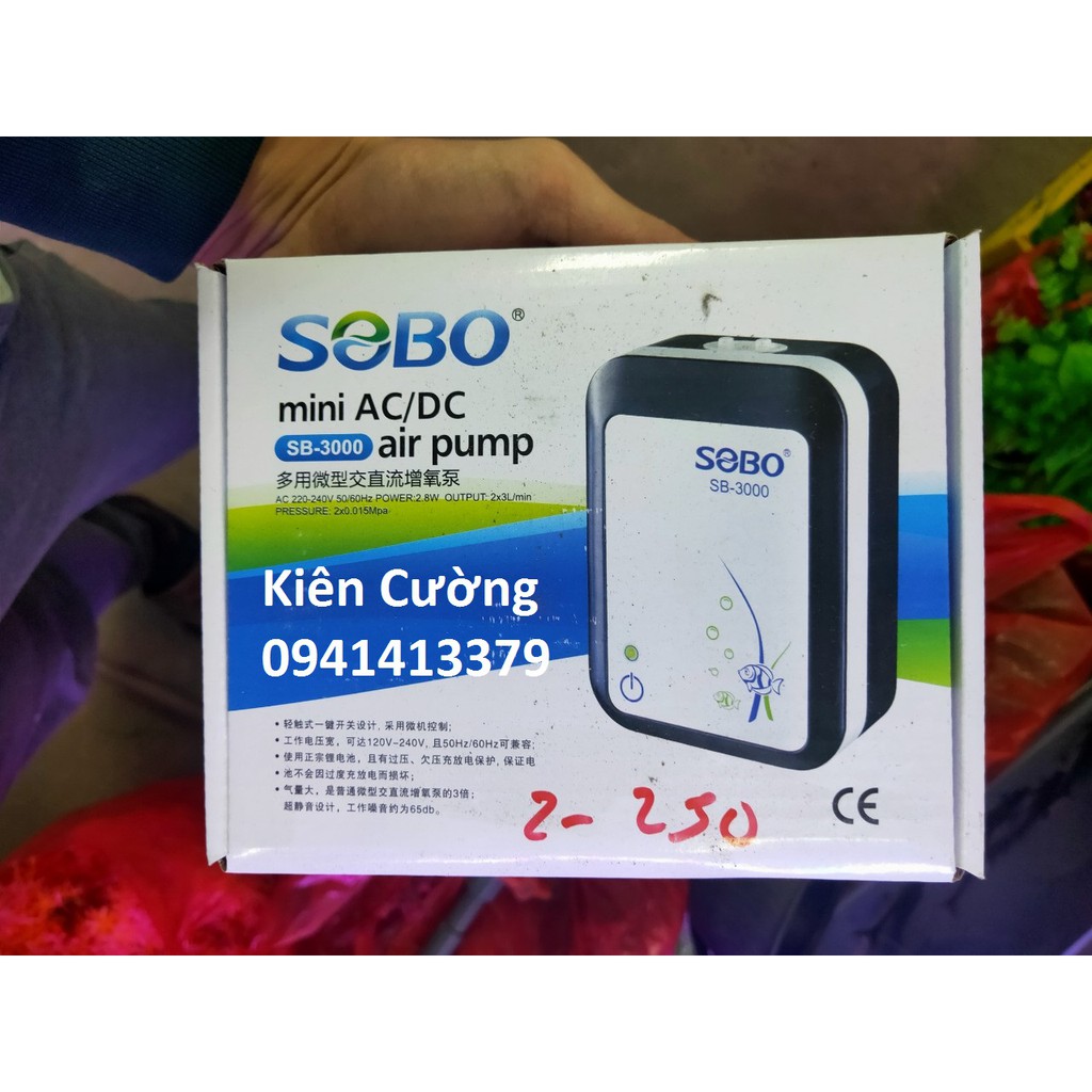 Máy Oxy Sủi Tích Điện SOBO SB 3000 COMBO ỐNG DẪN VÀ ĐẦU SỦI