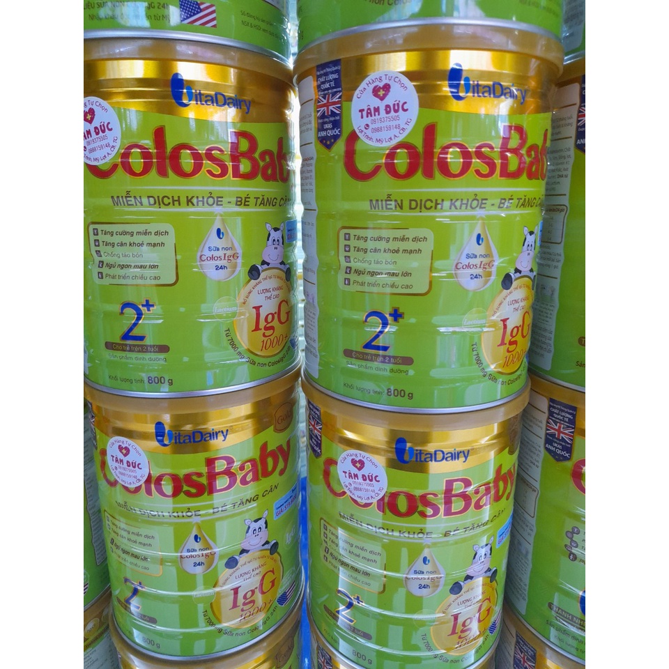 Lon Sữa 800g Colosbaby Gold 1000 Igg Vitadairy Cho Bé Từ 0 Tháng Tuổi Giúp Miễn Dịch Khỏe Bé Tăng Cân
