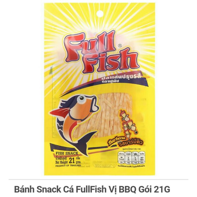 Bánh Snack Cá Full Fish Vị Cua/ BBQ Gói 21G