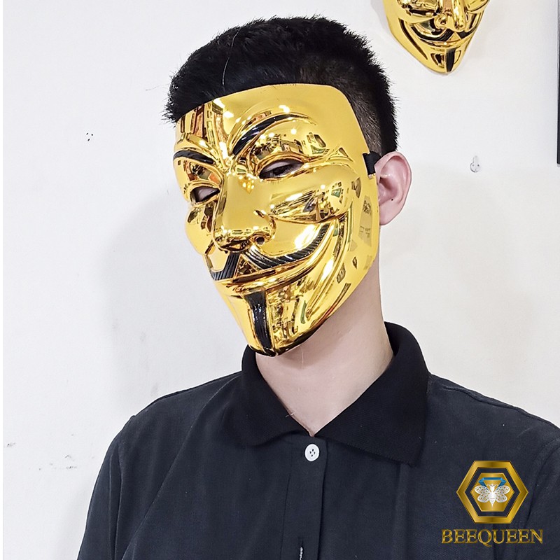 Mặt Nạ Hacker Vàng - Mặt Nạ Anonymous Hóa Trang