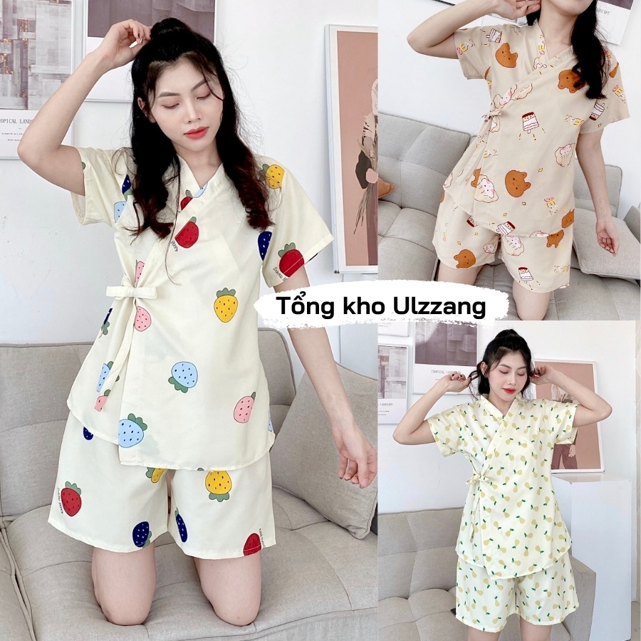 Bộ ngủ kimono tay ngắn quần đùi