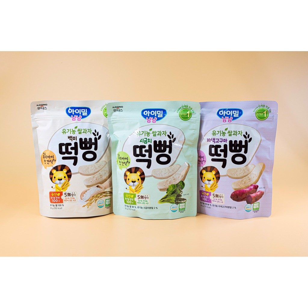 Bánh gạo hữu cơ ILDONG Hàn Quốc 30g (3 vị)