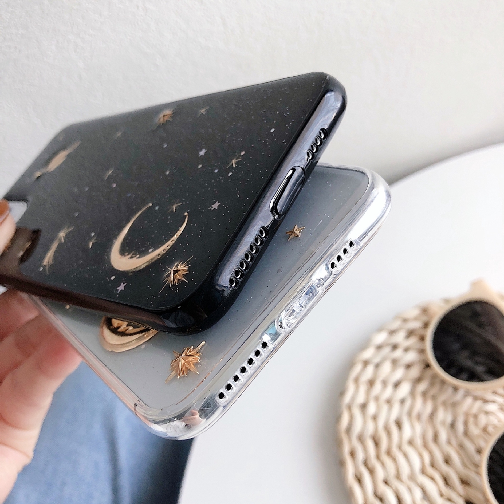 Ốp điện thoại hình bầu trời sao vàng 3d cho iphone 5/5s/6/6s/6plus/6s plus/7/8/7plus/8plus/x/xs/xs max/11/11pro max | BigBuy360 - bigbuy360.vn
