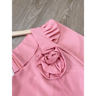 Set áo dài hồng nơ ngực ( cả bộ)