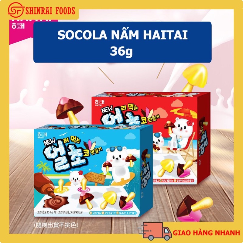 Socola nấm Haitai Hàn Quốc  hộp 36gr