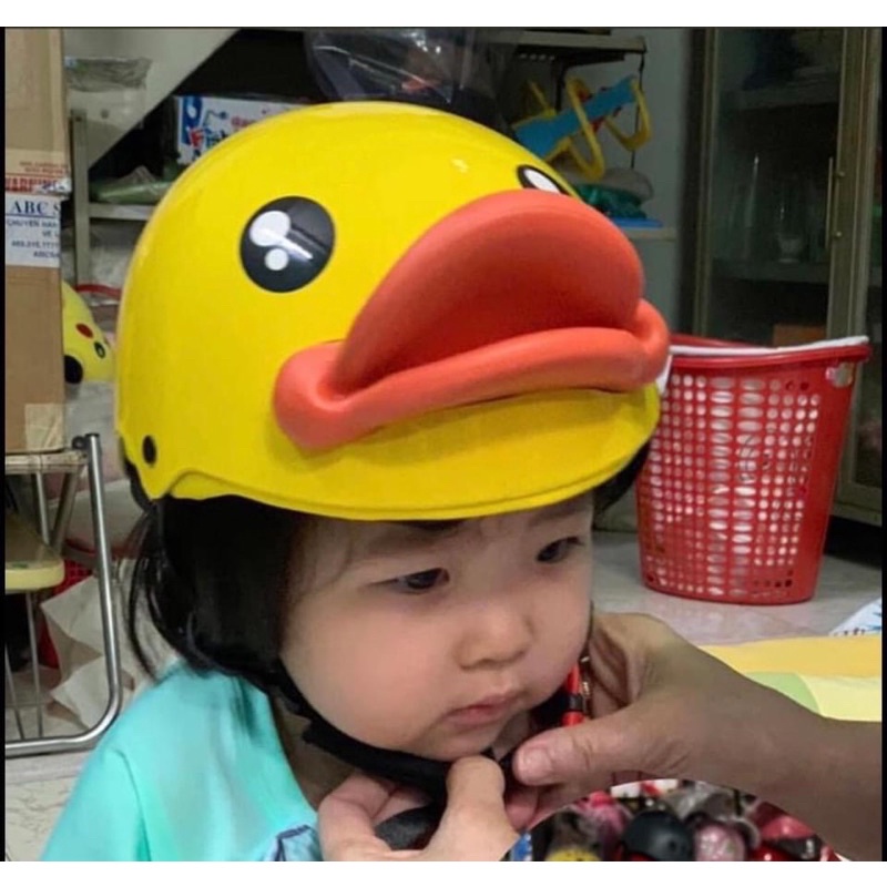 Nón Bảo Hiểm Mỏ Vịt Bduck Người Lớn &amp; Cho Bé 3-8t dễ thương