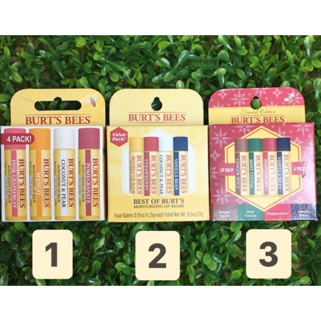 👄Set 4 mùi son dưỡng thiên nhiên BURT'S BEE không màu👄