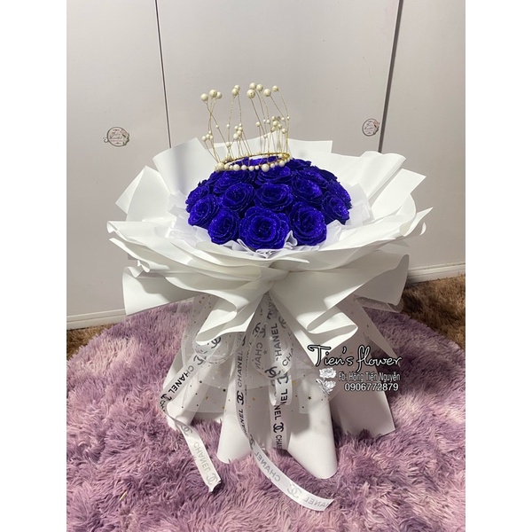 Quà tặng Valentine bó hoa nhũ kim tuyến 25 bông