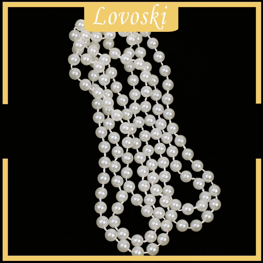 [Lovoski] Vòng Cổ Ngọc Trai Trắng Dài Có Nắp Đậy Dùng Hóa Trang Tiệc Tùng