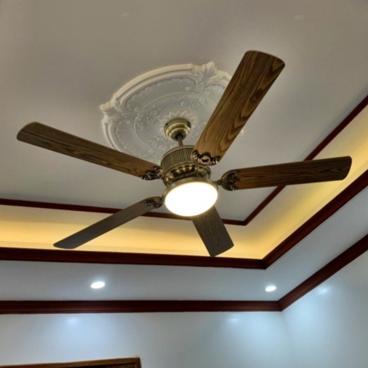 Quạt Trần Đèn 5 Cánh Có Điều Khiển từ xa,Động Cơ DC 6 Tốc Độ Gió,M120 Đèn Led Sáng 3 Chế Độ sáng,Bảo Hành 5 Năm