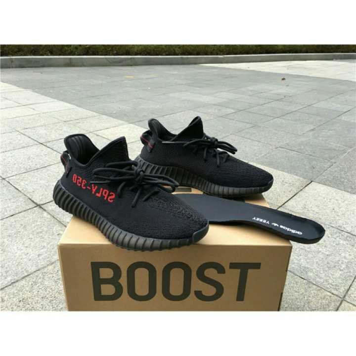 [Discount]ori Adidas Yeezy Boost 350 V2 Core Black Red Big size UK3.5-UK12.5 running shoes