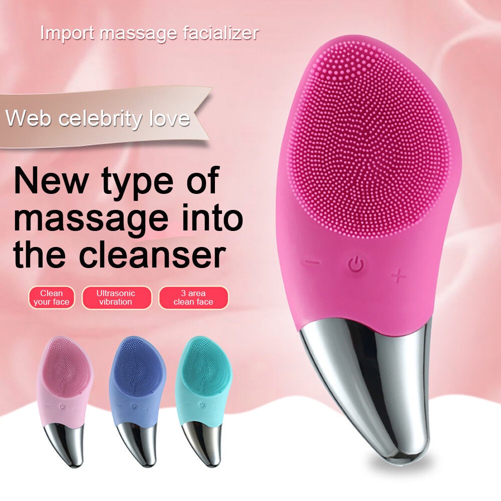 [HCM] Máy rửa mặt mini Electric sử dụng sóng siêu âm để massage da làm sạch sâu lỗ chân lông [BR-02]