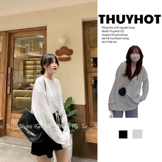 Áo thun áo tay bồng cổ tim 3 màu siêu xinh
