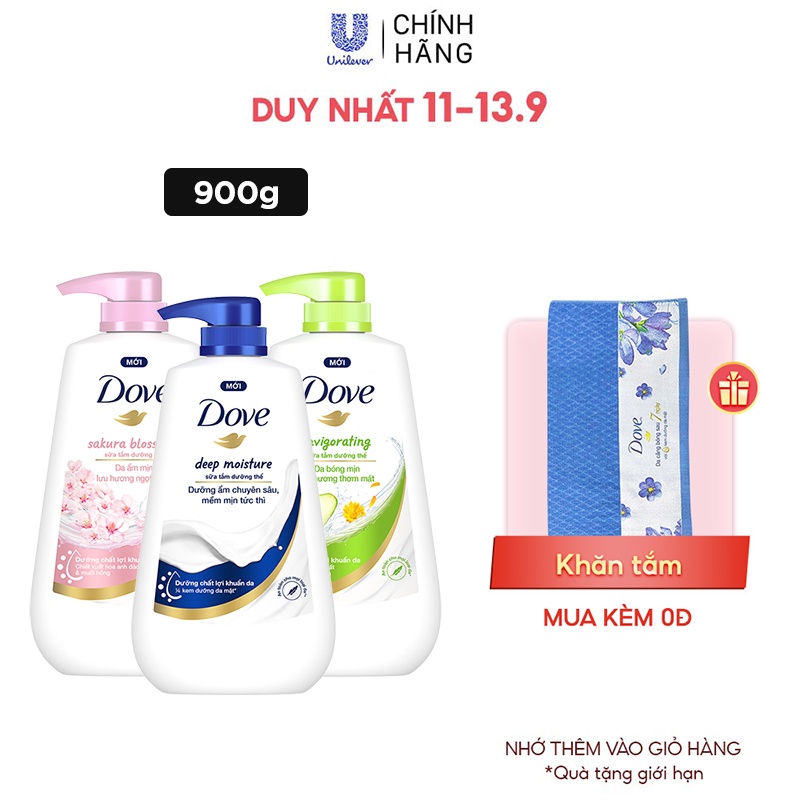 Sữa Tắm Dưỡng Thể Dove Chăm Da Mềm Mịn Tức Thì Với Dưỡng Chất Lợi Khuẩn Da 900g