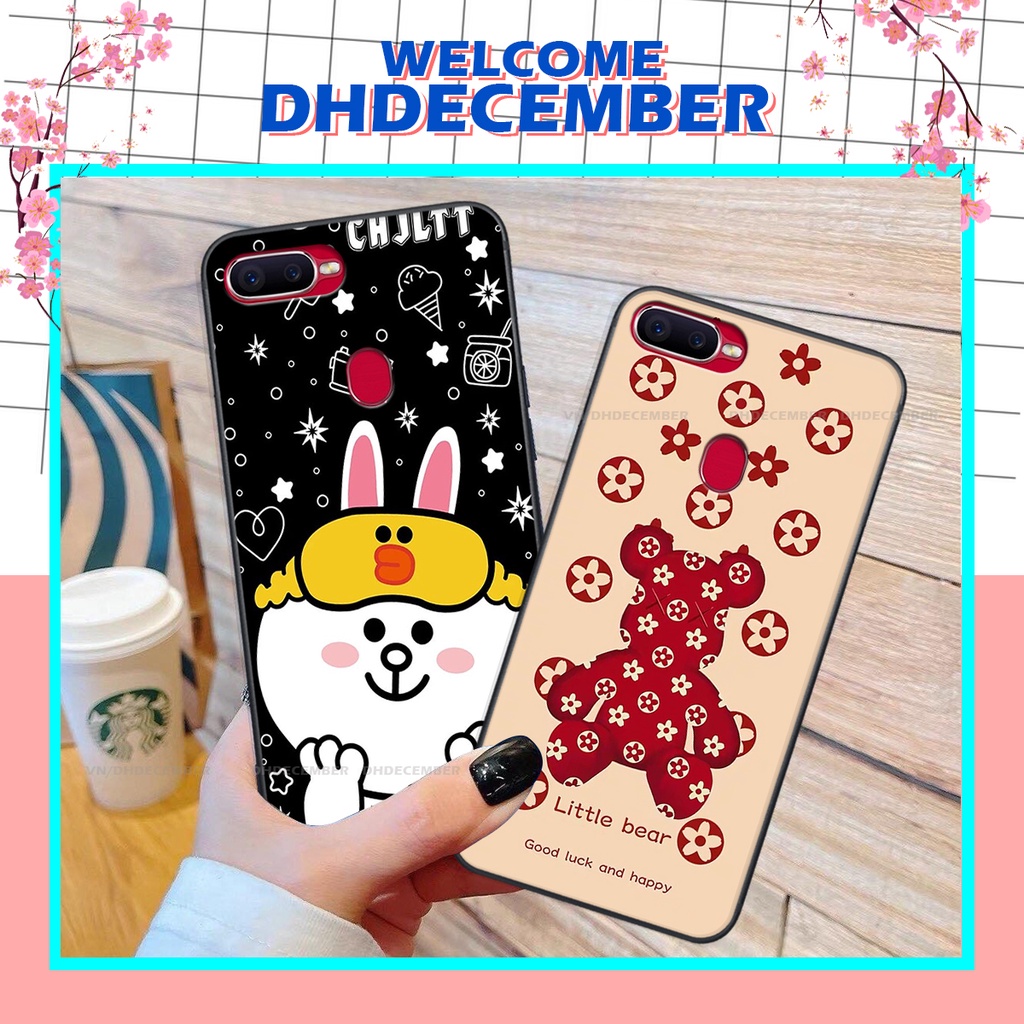 Ốp lưng Oppo A5S / A7 / F9 / A12 in hình gấu K@ws, gấu nâu, dor@emon RẺ- ĐẸP- BỀN
