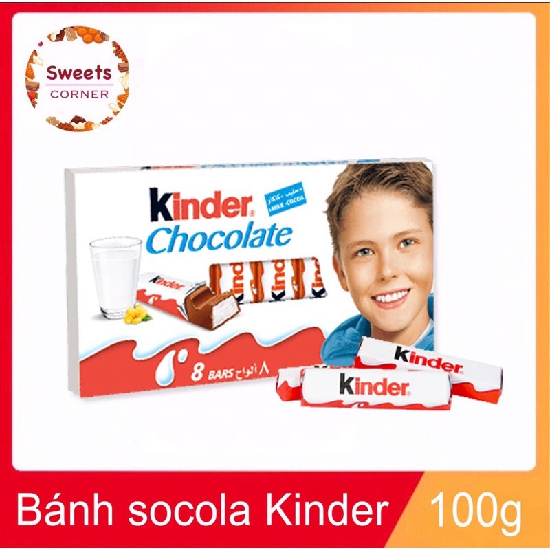 Bánh socola nhân kem sữa kinder 100g