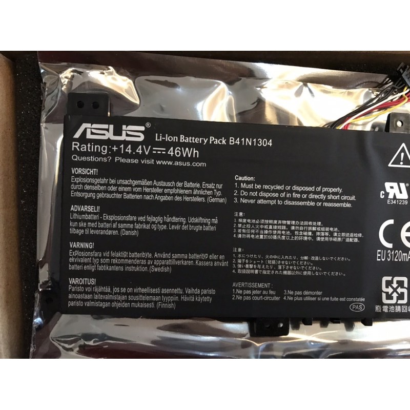 👉Pin(ZIN) laptop Asus S451LA K451 V451 S451LA B41BK4G B41N1304 C21N1335 BẢO HÀNH 6 THÁNG ĐỔI MỚI