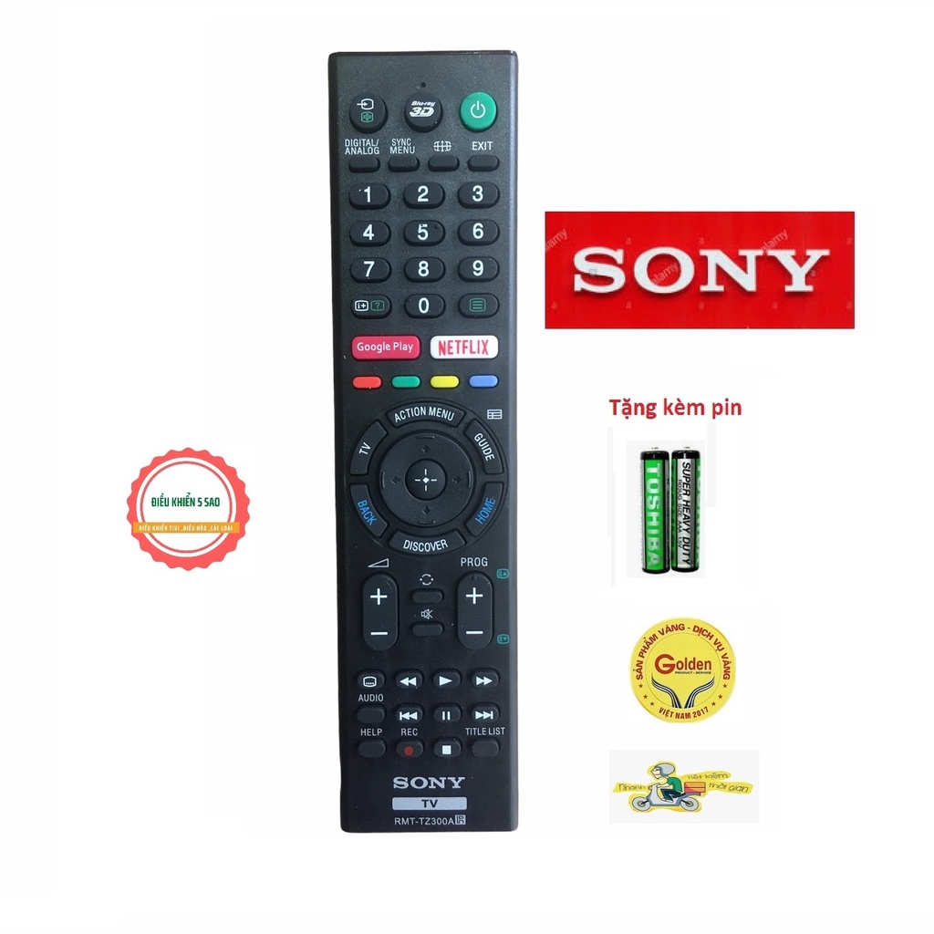 Điều khiển tivi Sony RMT-TZ300A smart vào mạng internet - tặng kèm pin