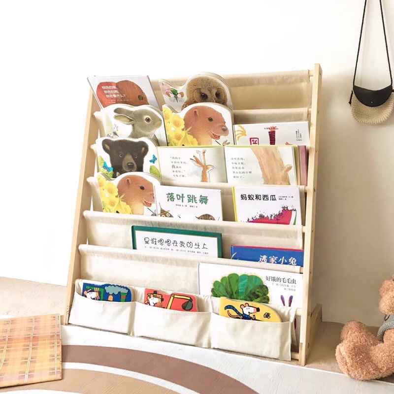 Kệ sách gỗ thông cho bé