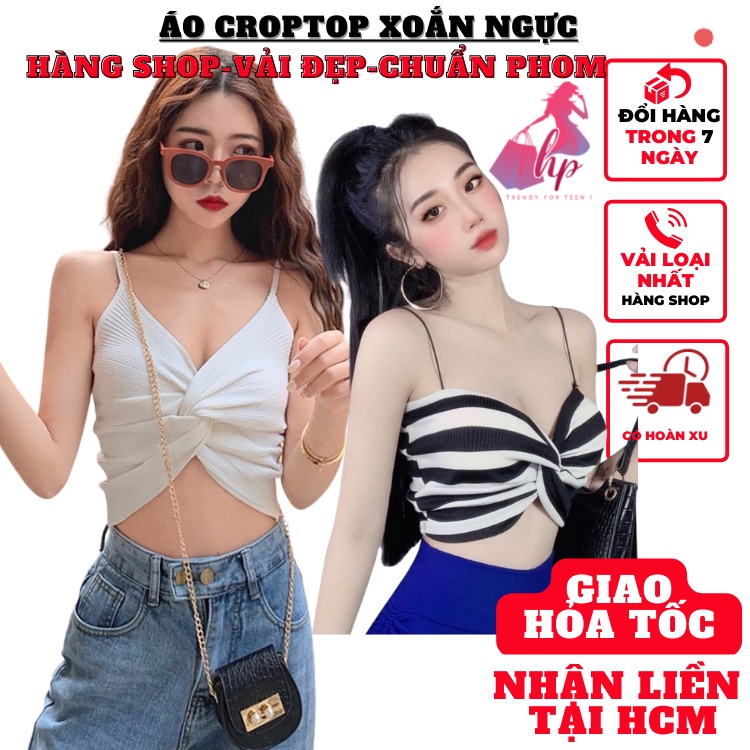 áo 2 dây nữ croptop xoắn ngực không mút body chất thun gân kiểu hàn quốc thời trang tôn dáng sang chảnh -mã  A150