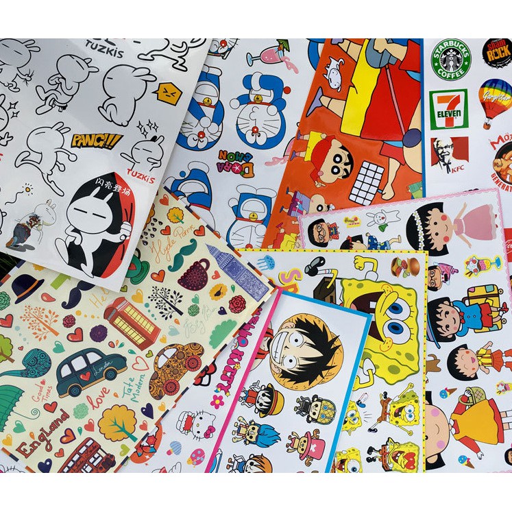 Tấm sticker dán chủ đề ONE PIECE - ĐẢO HẢI TẶC ( kích thước 27cm x 37cm )