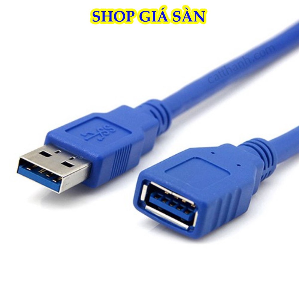 Cáp Usb, Dây Cáp Nối Dài Usb 1,5m 2.0 Màu Xanh Chống Nhiễu, Hàng Chất Lượng - BH 6 Tháng