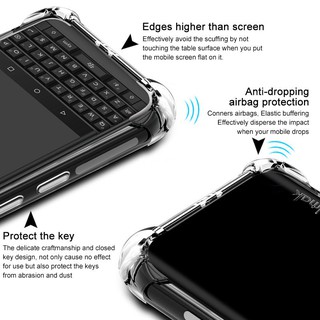 IMAK TPU Silicone Back Cover For BlackBerry Key2 KeyTwo Case+Screen protector