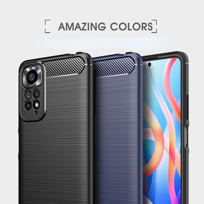 Ốp Điện Thoại Silicon Họa Tiết Sợi Carbon Chống Rơi Cho Xiaomi Redmi Note 11 11s 10 10s 9 9T 9s 8 Pro Max