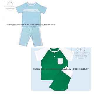 Bộ quần áo Nous kids xanh lá cây, bộ lửng xanh ghi nhạt kids
