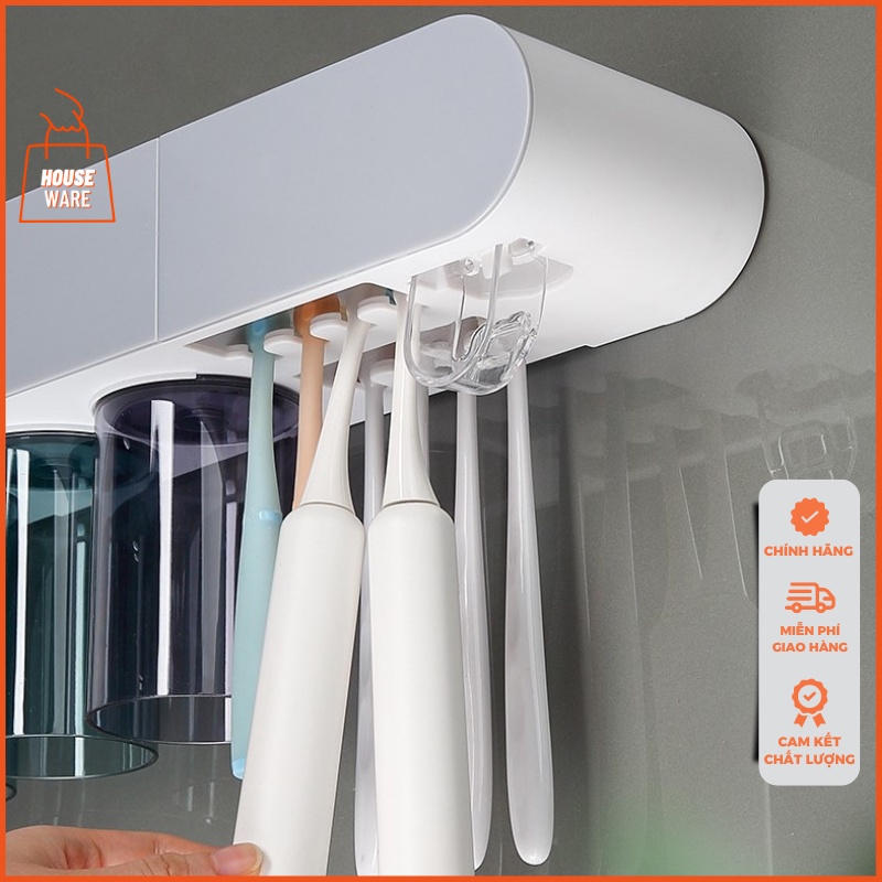 Bộ nhả kem đánh răng tự động cao cấp ECOCO chính hãng, kệ để đồ nhà tắm dán tường thông minh E2121