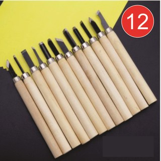 Bộ 12 dao khắc gỗ, tiện gỗ