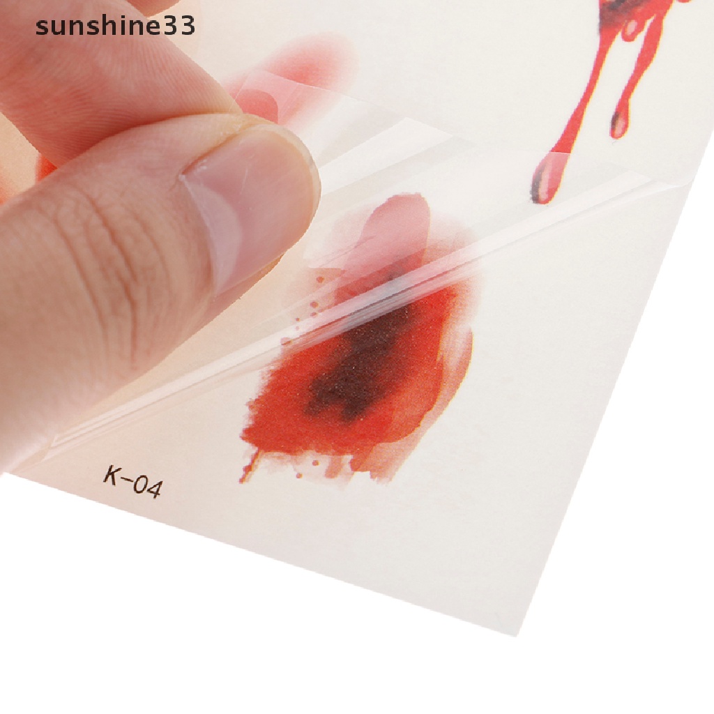 Set 10 Tấm Hình Xăm Dán Chủ Đề Halloween Độc Đáo