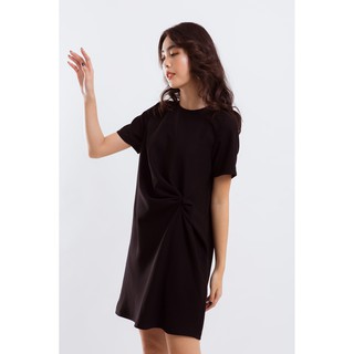 Đầm đen xoắn eo nữ EDINI - D1157